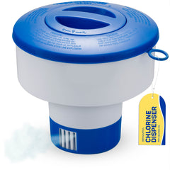 SEWANTA Floating Chlorine Dispenser front view with 7-inch diameter