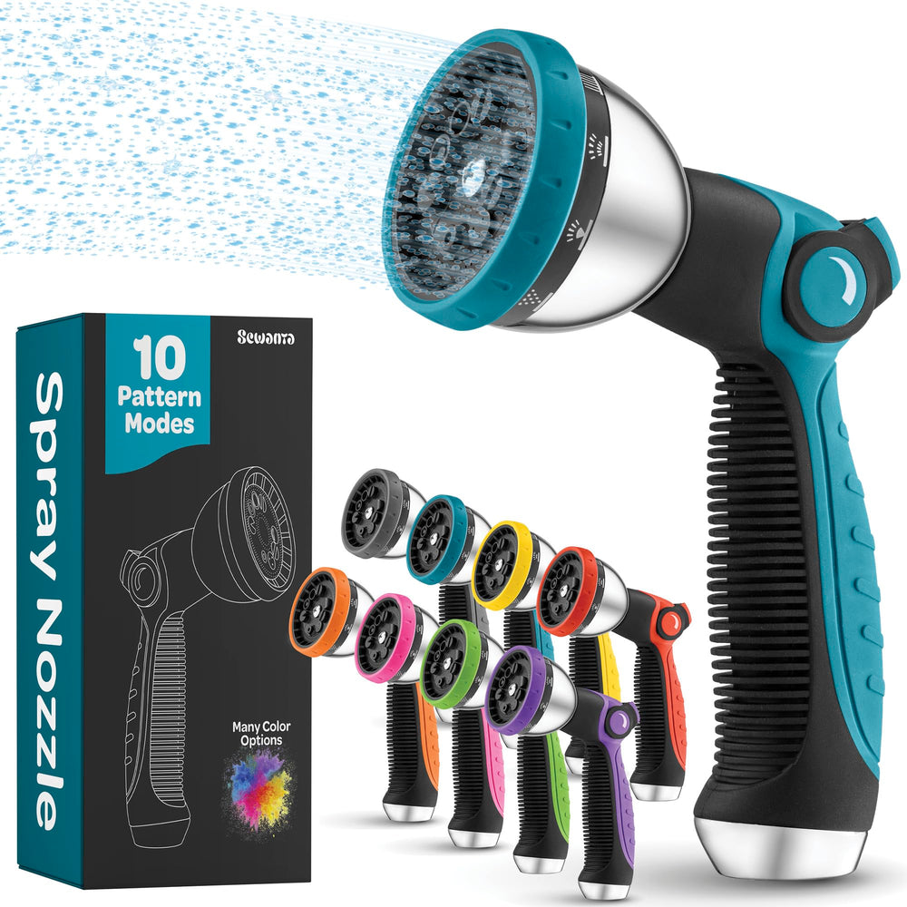 SEWANTA Hose Nozzle Blue in a garden setting