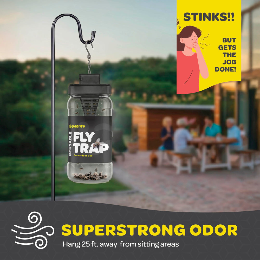 SEWANTA Outdoor Fly Trap with captured flies inside