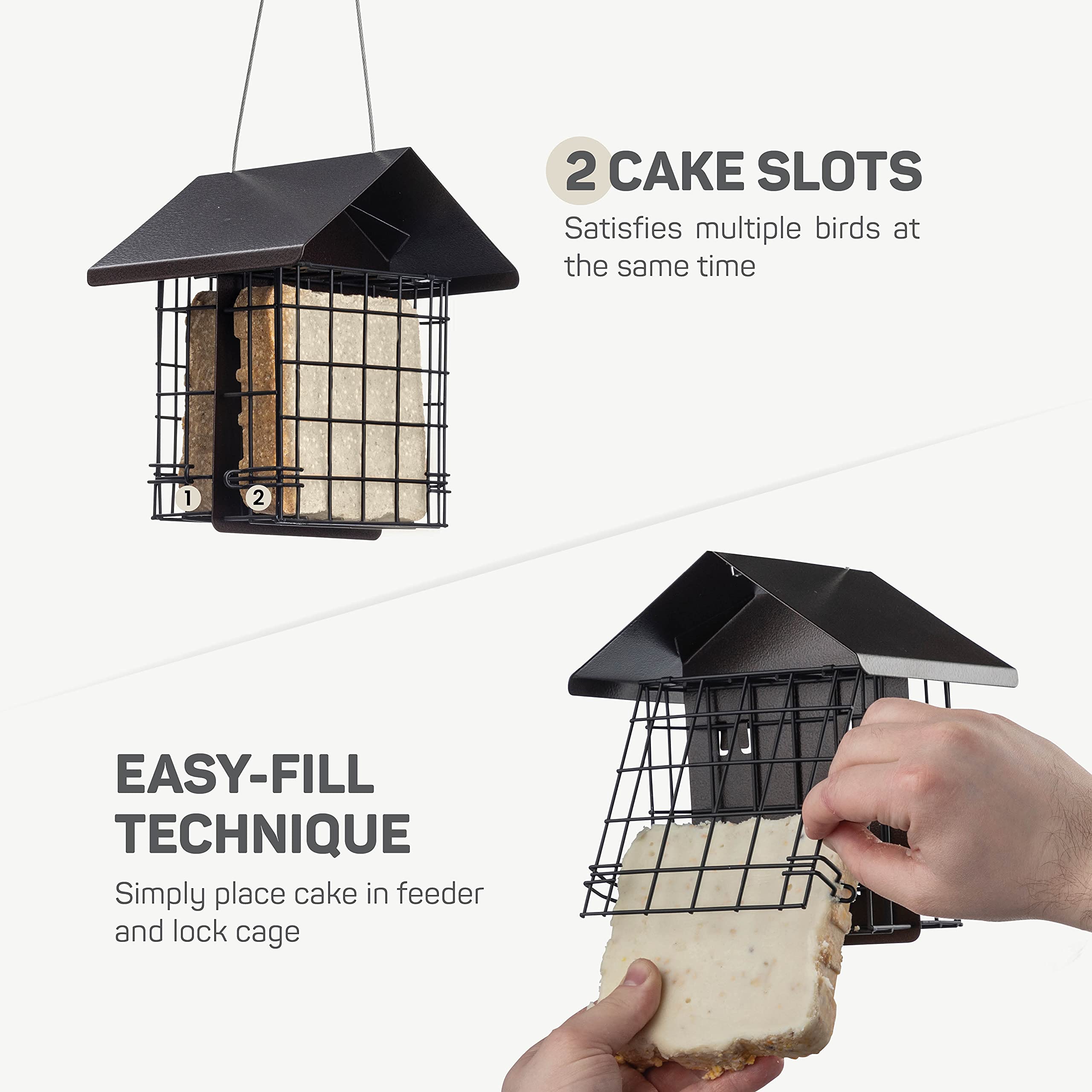 SEWANTA Suet Bird Feeder back view with secure door
