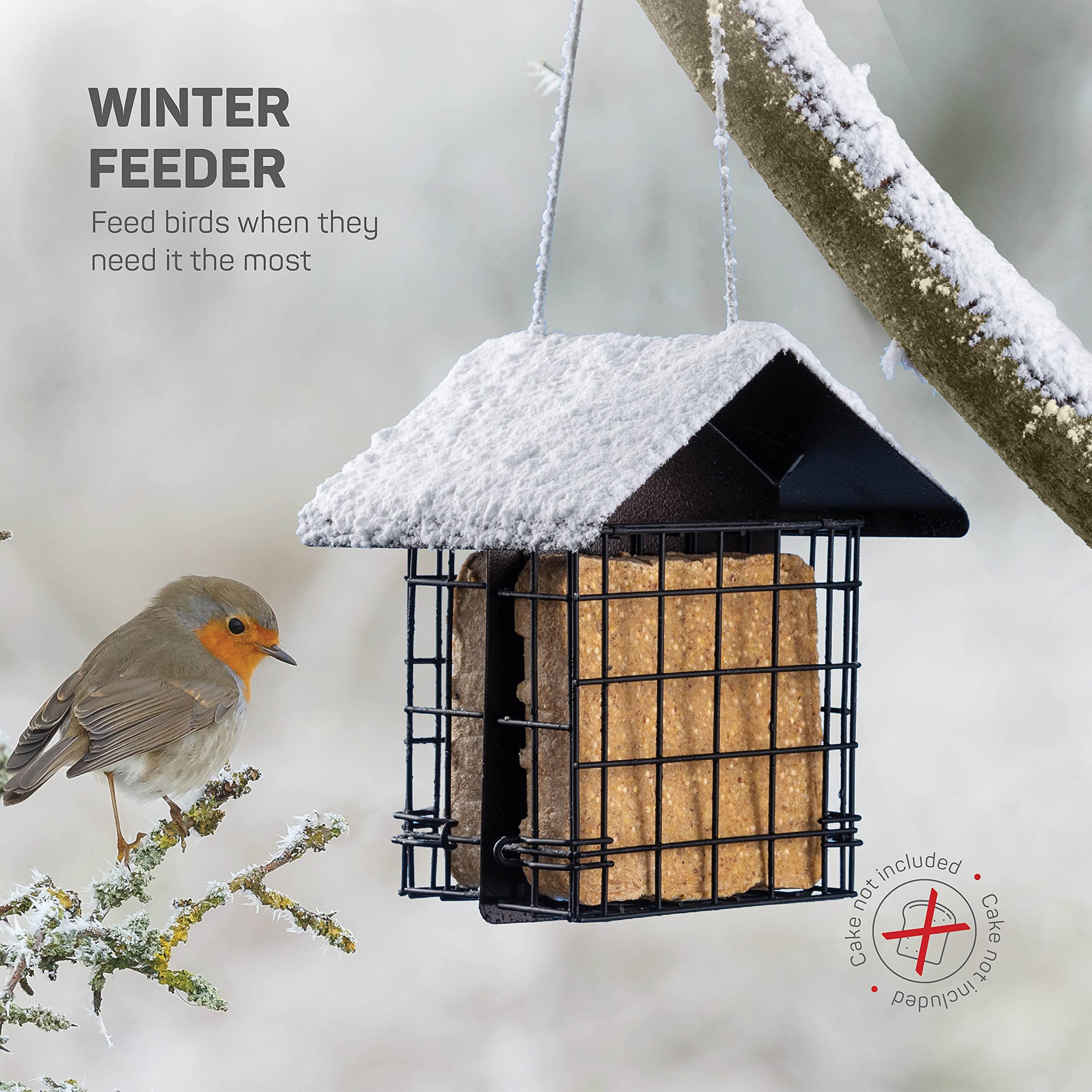 SEWANTA Suet Bird Feeder side view showing hanging cord