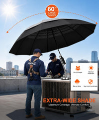 Sexlieu 60-inch outdoor umbrella showing reinforced structure and fabric