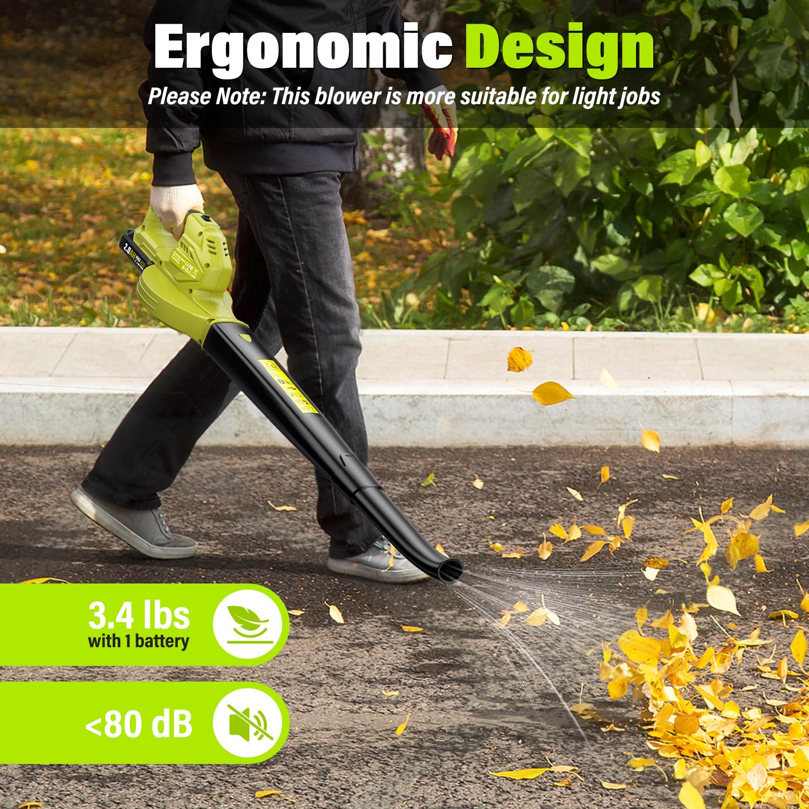 SEYVUM Leaf Blower in use in the garden