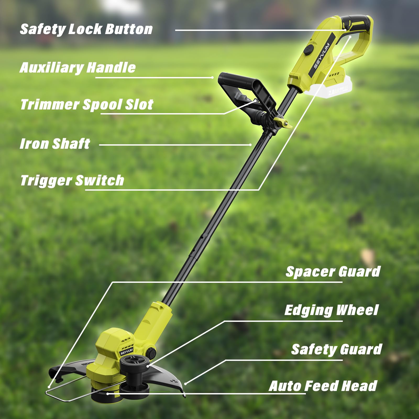 SEYVUM string trimmer with spool line included