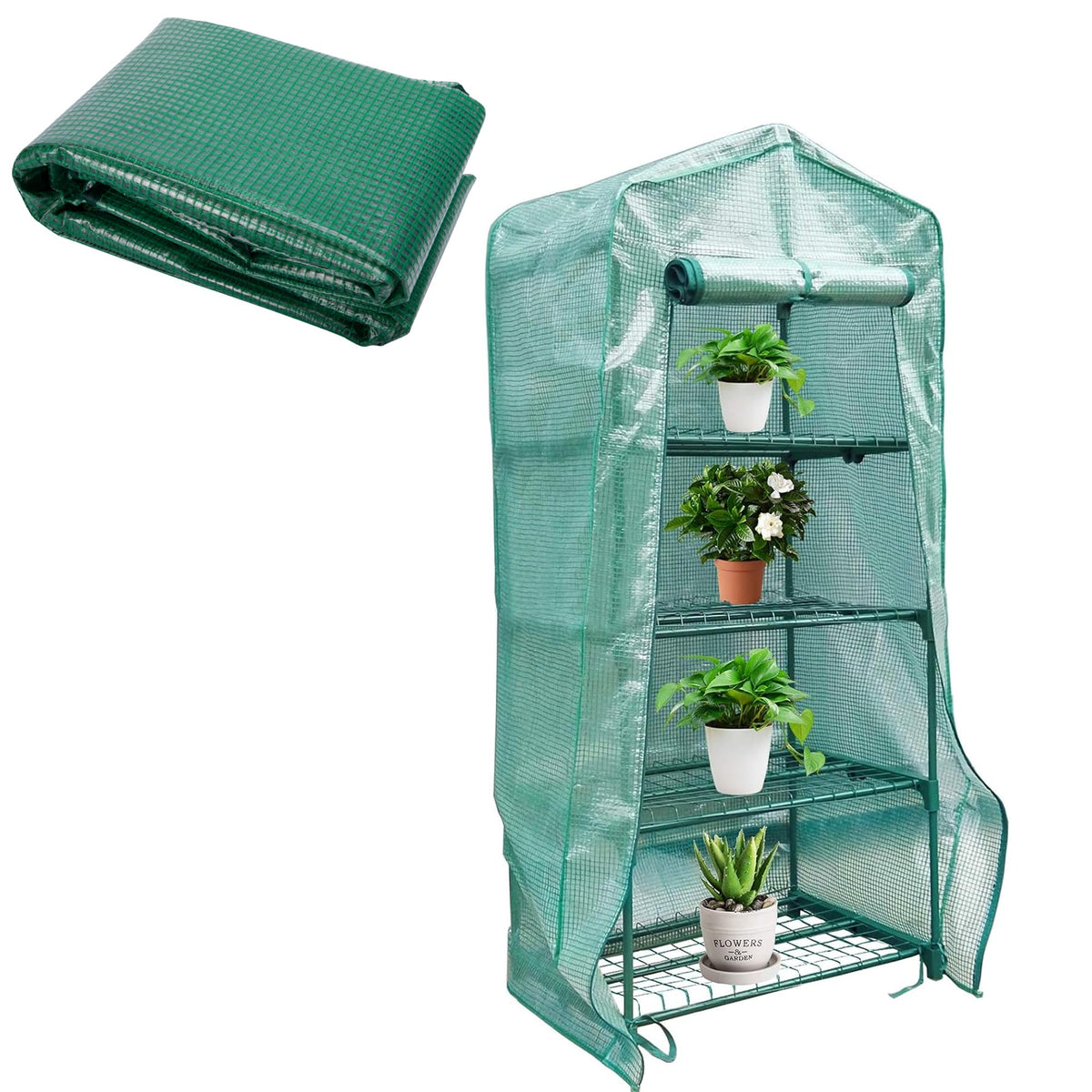 Sfcddtlg 4 Tier Greenhouse Replacement Cover front view