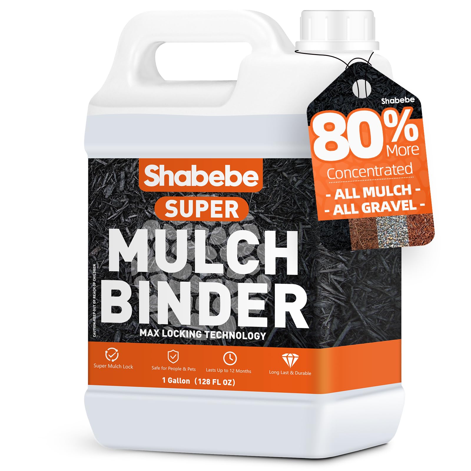 Shabebe Mulch Bond 1 Gallon clear liquid in container