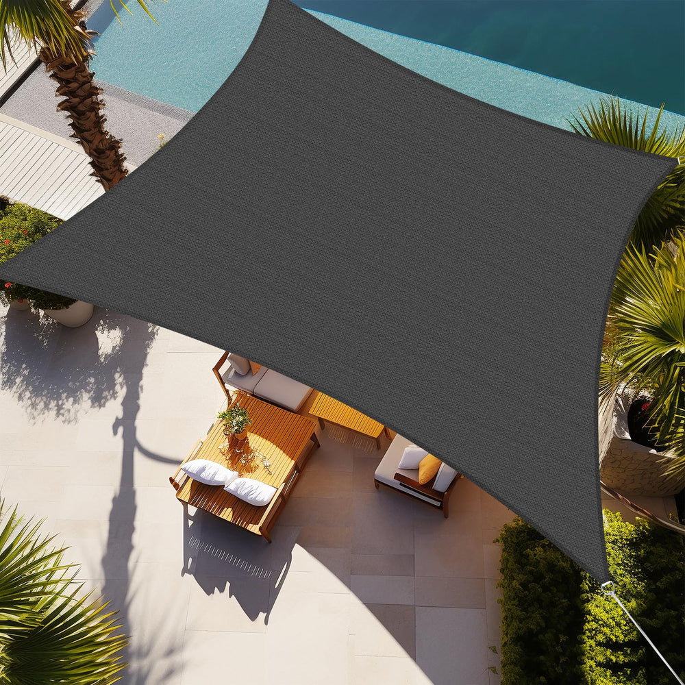 Shade&Beyond 10' x 10' Dark Grey Sun Shade Sail front view