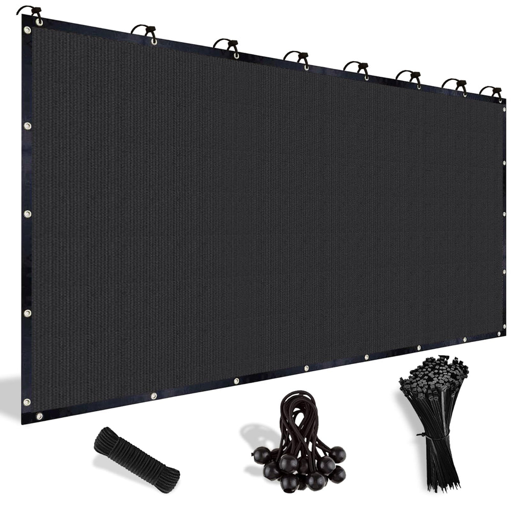 Shade&Beyond 10' x 20' black sun shade cloth front view