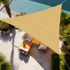 Shade&Beyond 10'x10' sand triangle sun shade sail front view