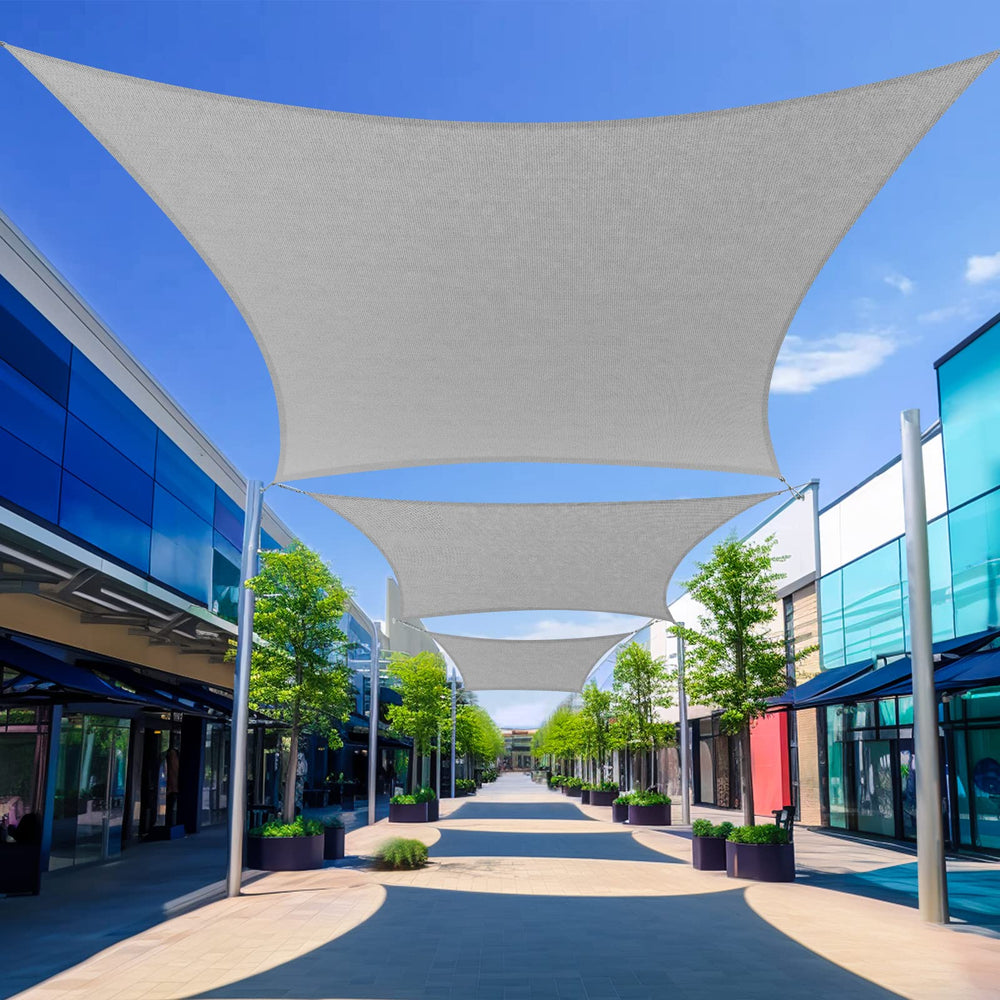Shade&Beyond 12'X18' Sun Shade Sail light grey front view