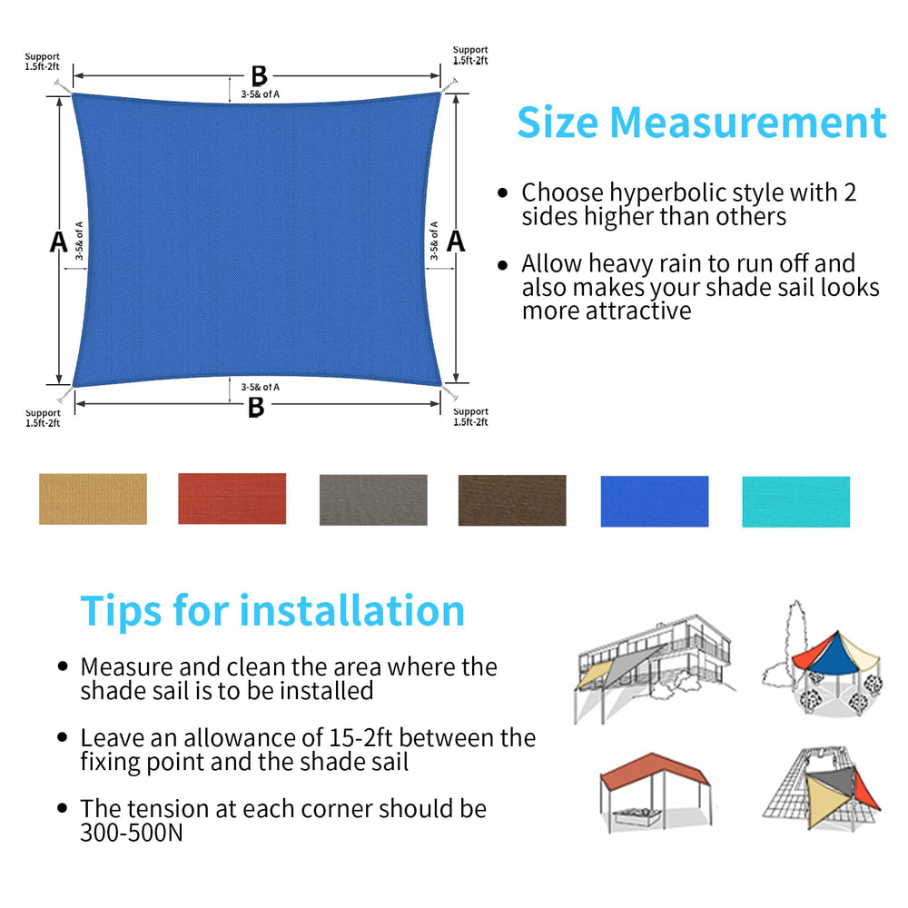 Shade&Beyond 12'X22' blue shade sail in use over patio