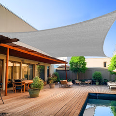 Shade&Beyond 14' x 20' light grey sun shade sail front view