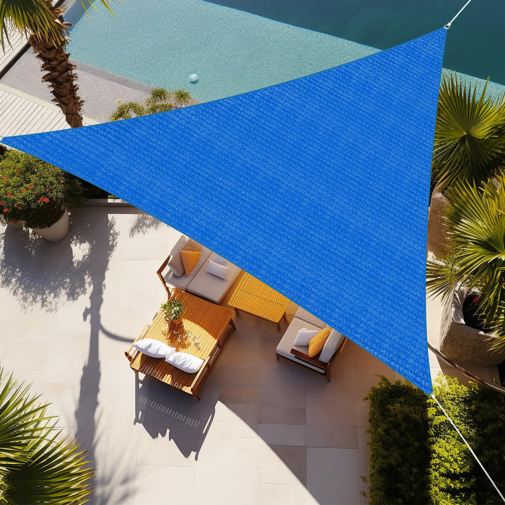 Shade&Beyond 16' x 16' Triangle Sun Shade Sail in blue color