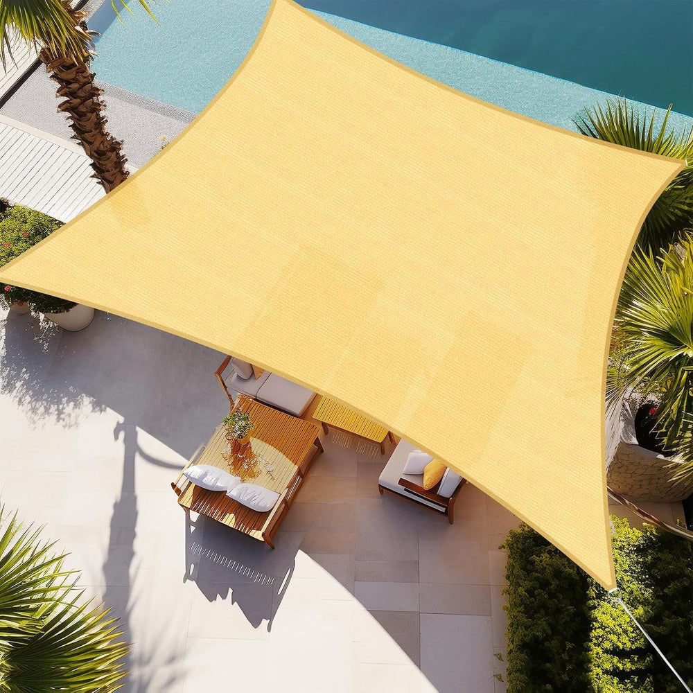Shade&Beyond 16'X16' Sun Shade Sail in Sand, front view