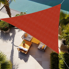 Shade&Beyond 20x20x20 Sun Shade Sail in rust red, front view