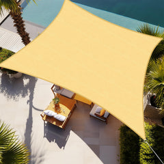 Shade&Beyond 8'X12' Sun Shade Sail in sand colour, front view