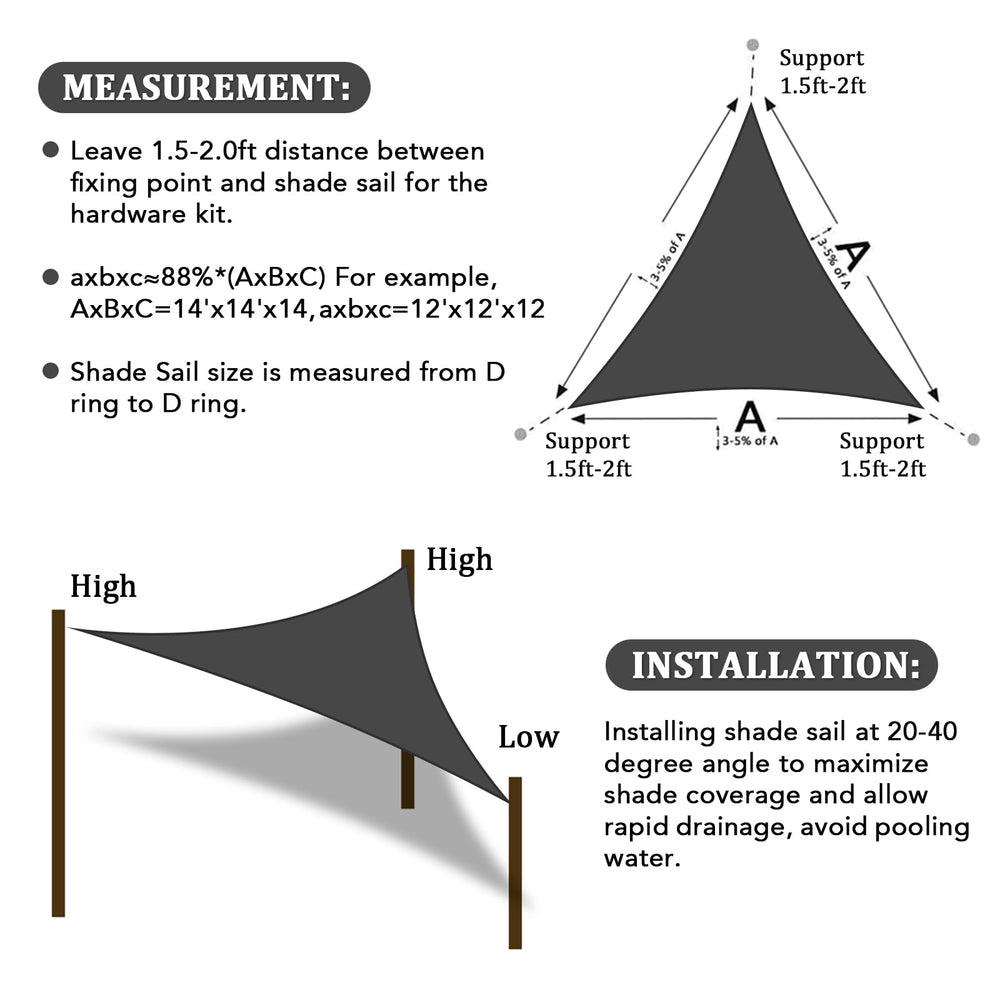 Shade&Beyond Dark Grey Sun Shade Sail with curved edges