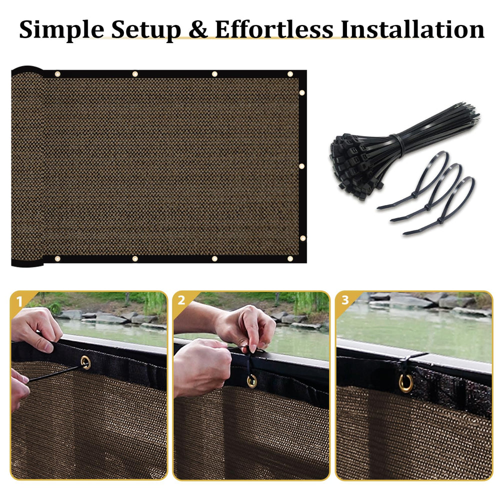 Shade&Beyond Fence Privacy Screen installation with zip ties