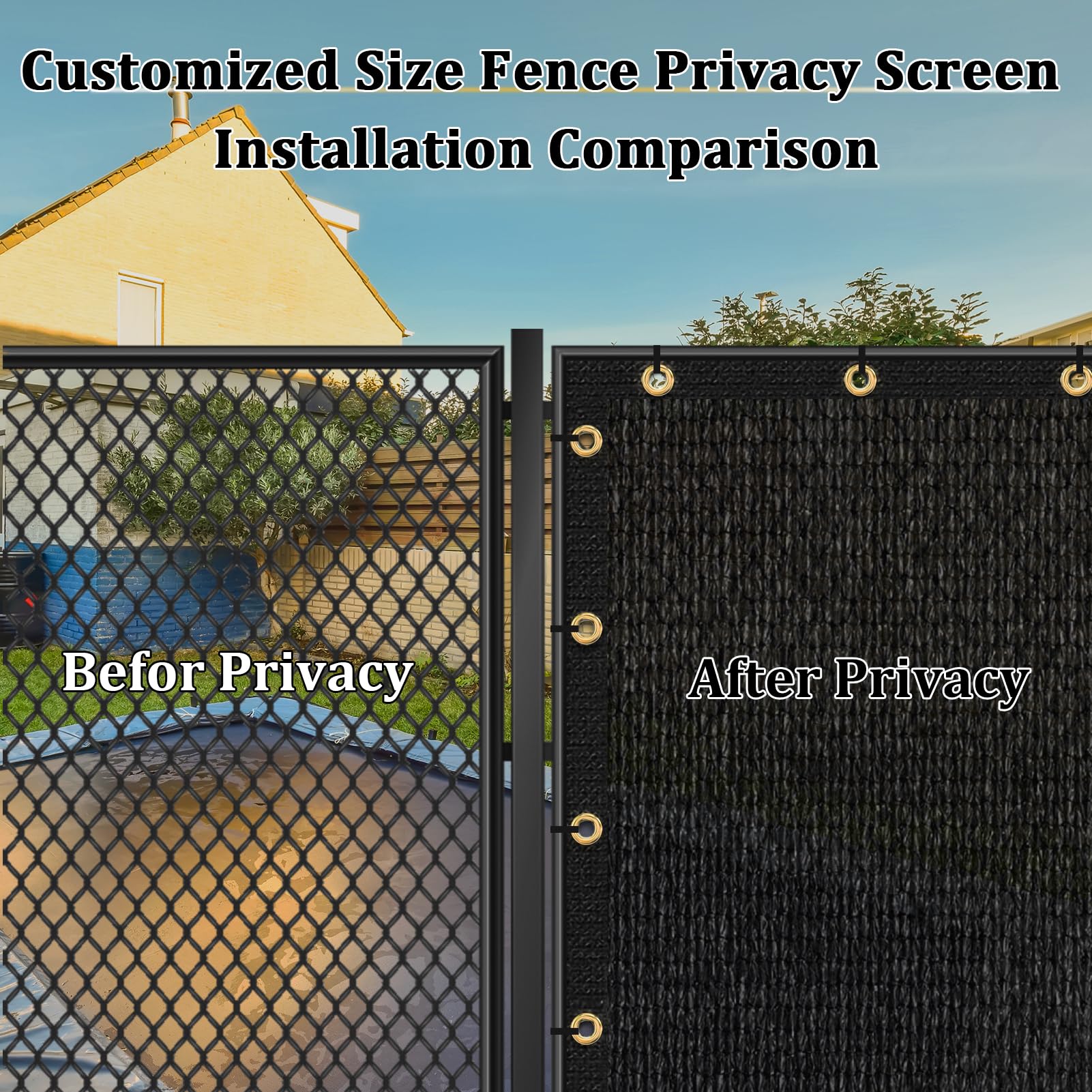 Shade&Beyond Privacy Screen Fence showing reinforced edges