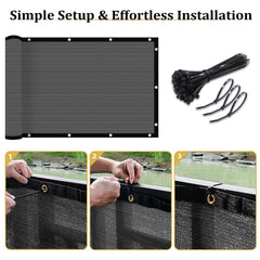 Shade&Beyond Privacy Screen showing its dark gray fabric and texture