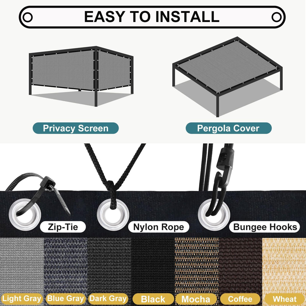 Shade&Beyond sun shade cloth held up by grommets