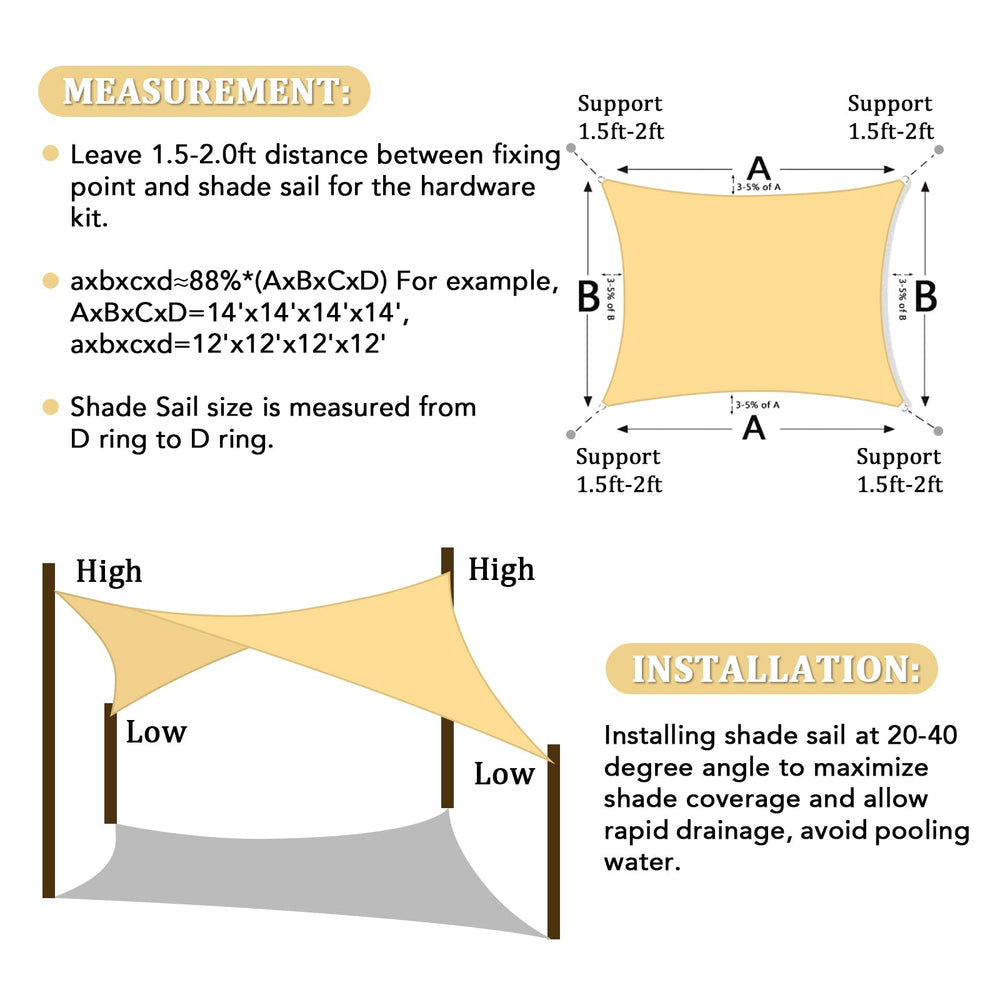 Shade&Beyond Sun Shade Sail displayed in a backyard setting