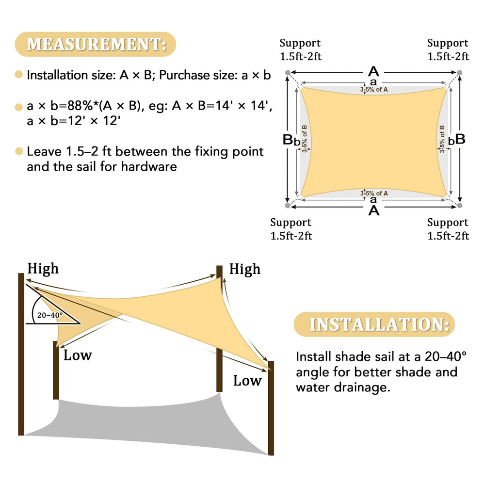 Shade&Beyond Sun Shade Sail in use over a patio