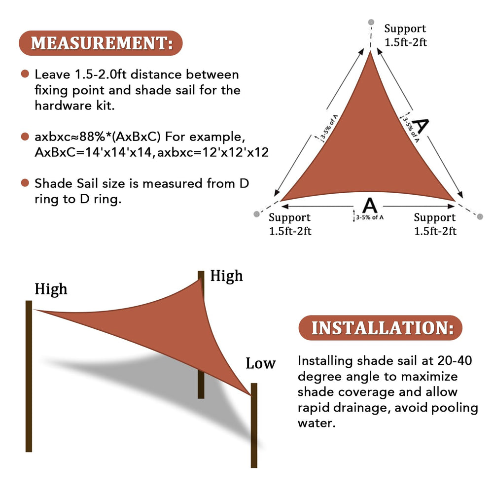 Shade&Beyond Sun Shade Sail packaging details