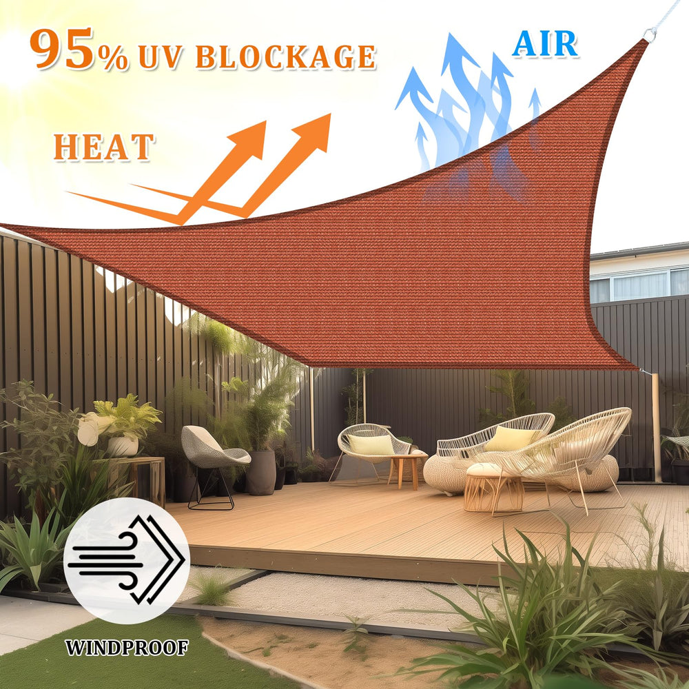 Shade&Beyond sun shade sail with stainless steel D-rings