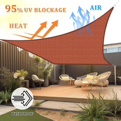 Shade&Beyond sun shade sail with stainless steel D-rings