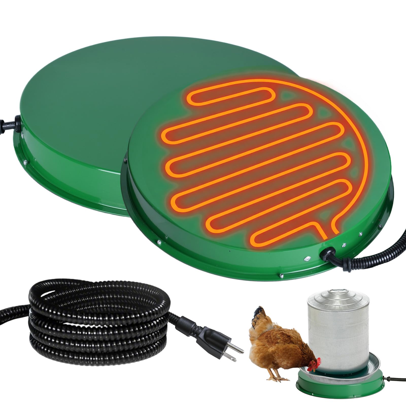 Shaledig Chicken Water Heater front view with green finish