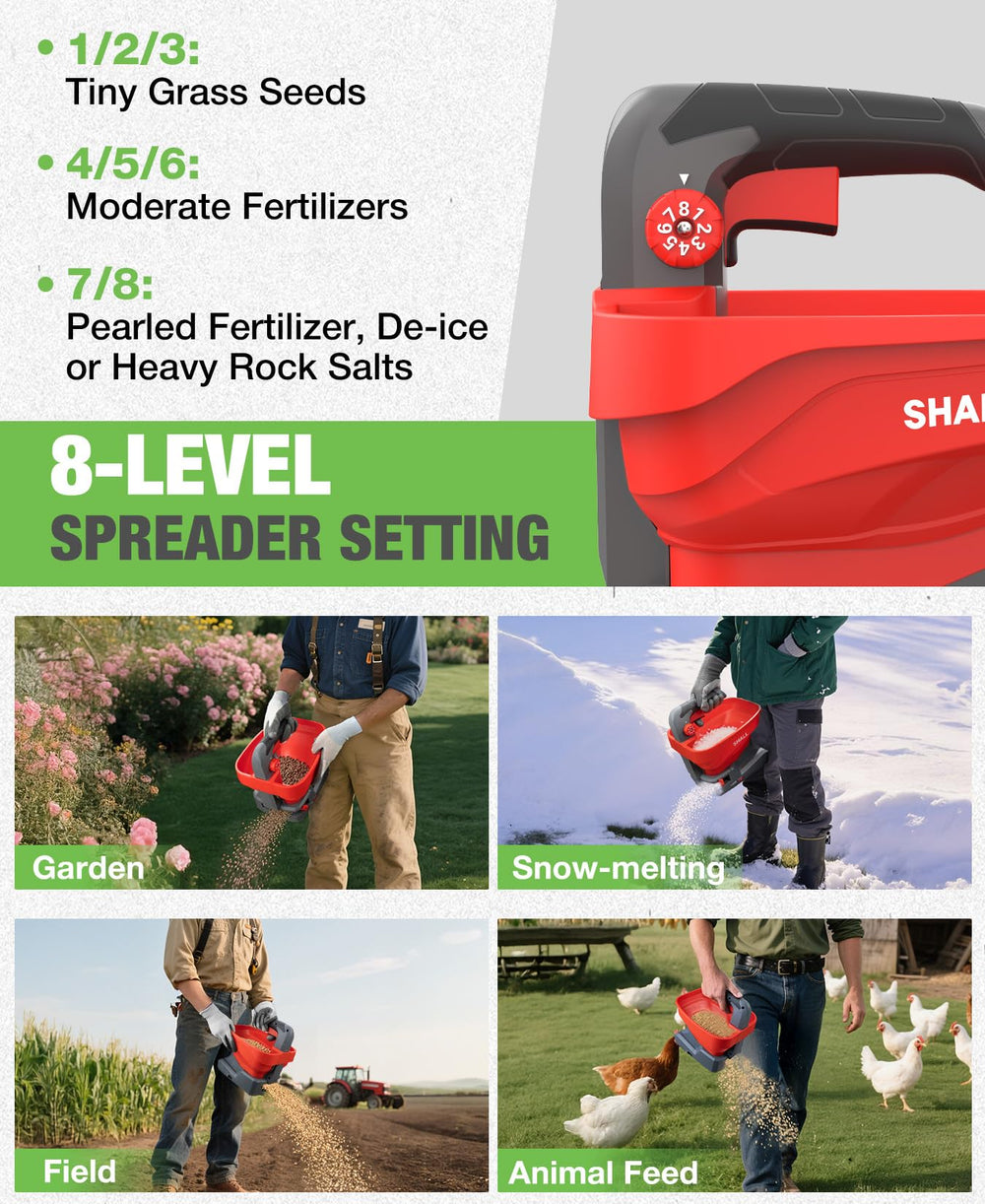 SHALL Fertilizer Spreader detailed handle design