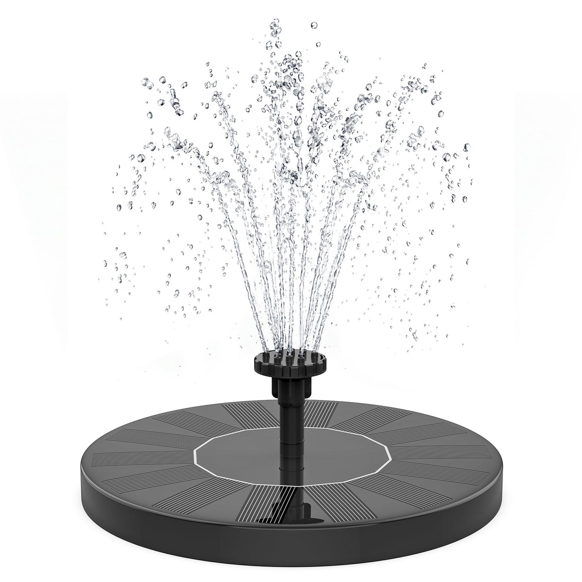 SHANCHAHUA Solar Fountain front view with solar panel