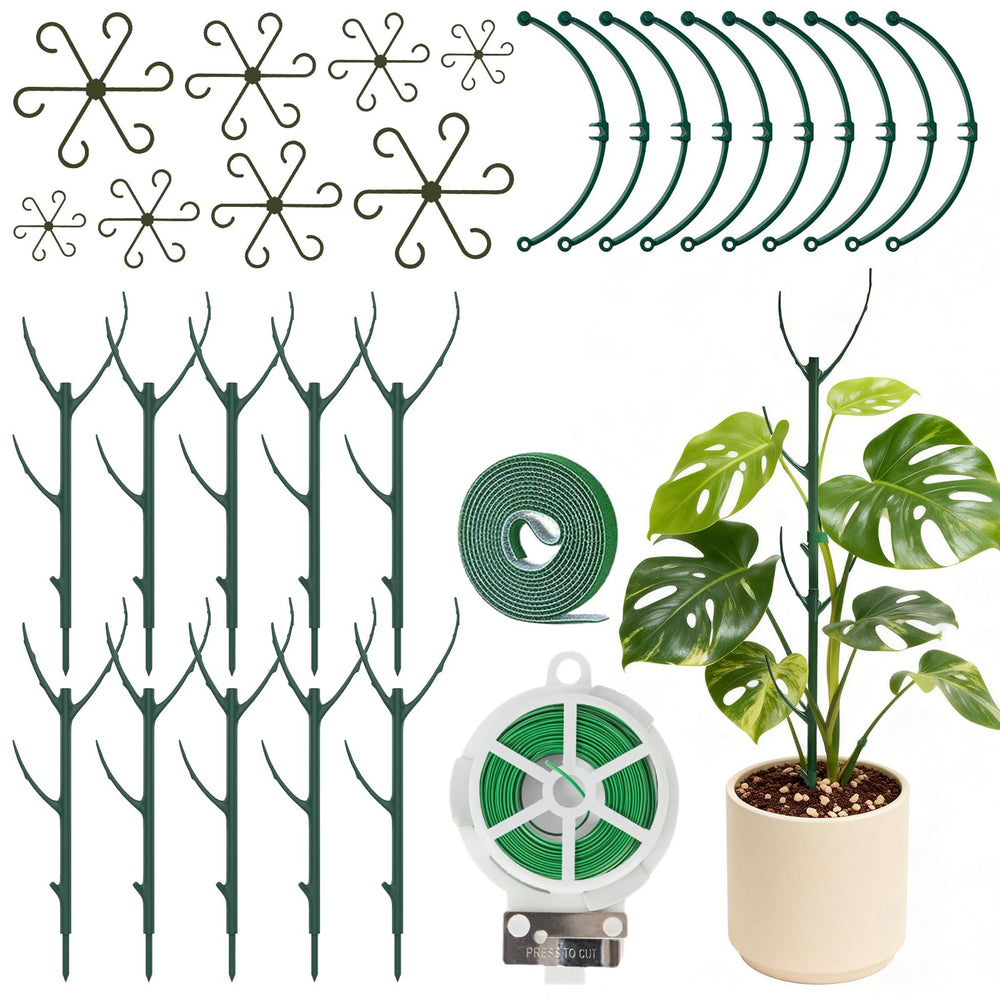 SHAOKAOLU 30Pcs stackable plant support stakes green