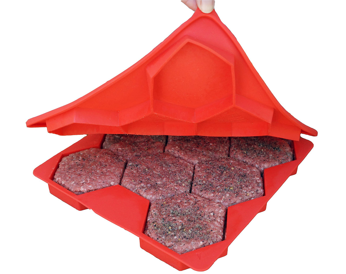 Shape+Store Burger Master 8-in-1 burger press in red