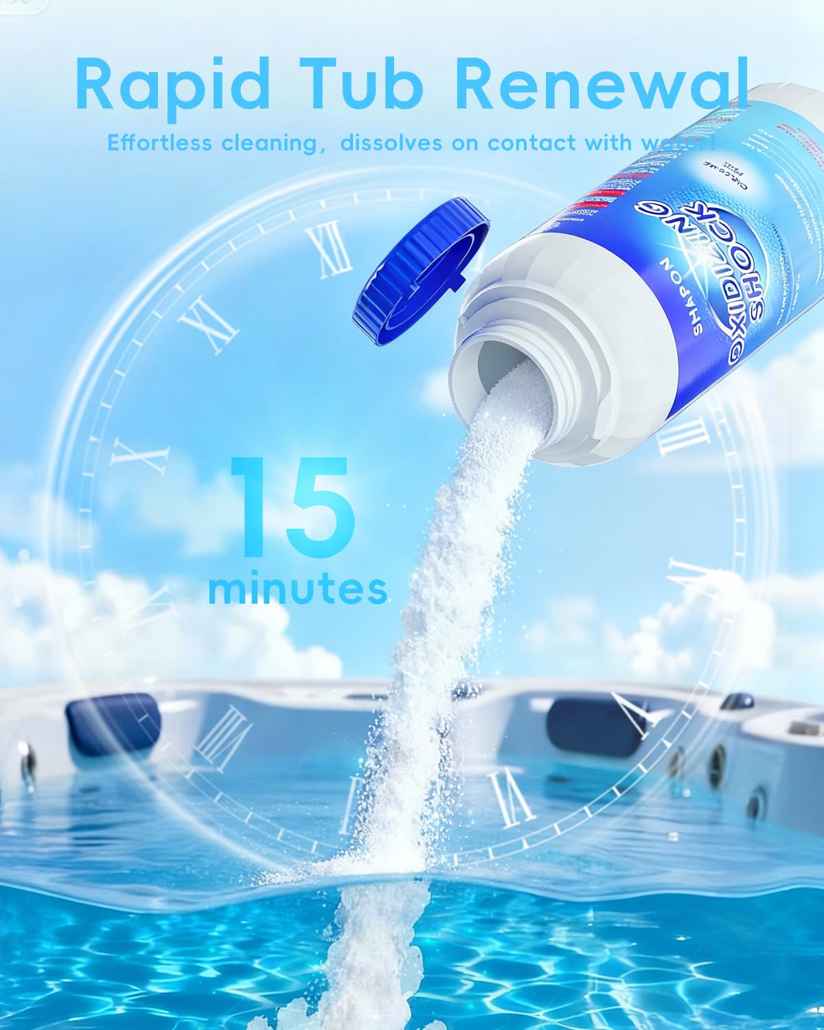 SHAPON Non-Chlorine Hot Tub Shock in a hot tub