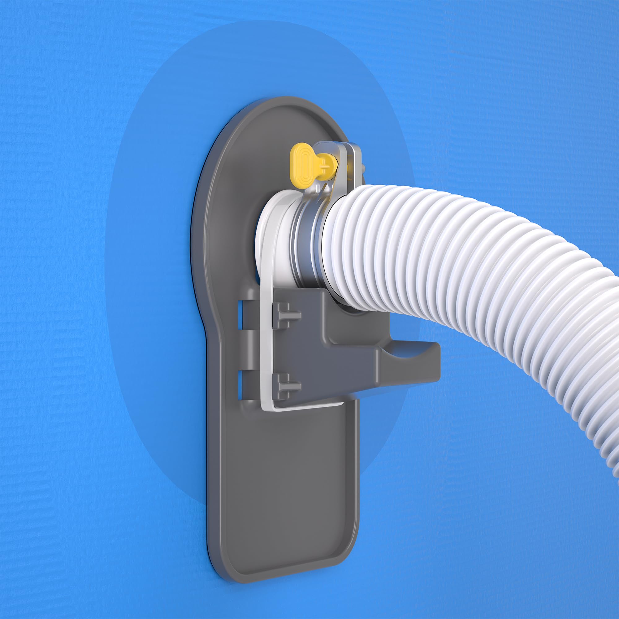 SHAPON swimming pool hose support holder front view, gray