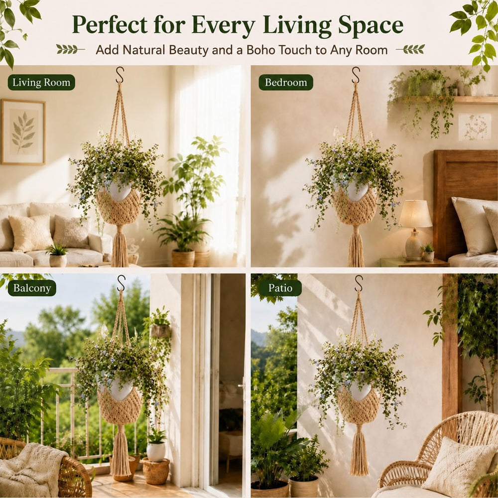 Shappy 2 Pack Boho Macrame Plant Hanger packaging