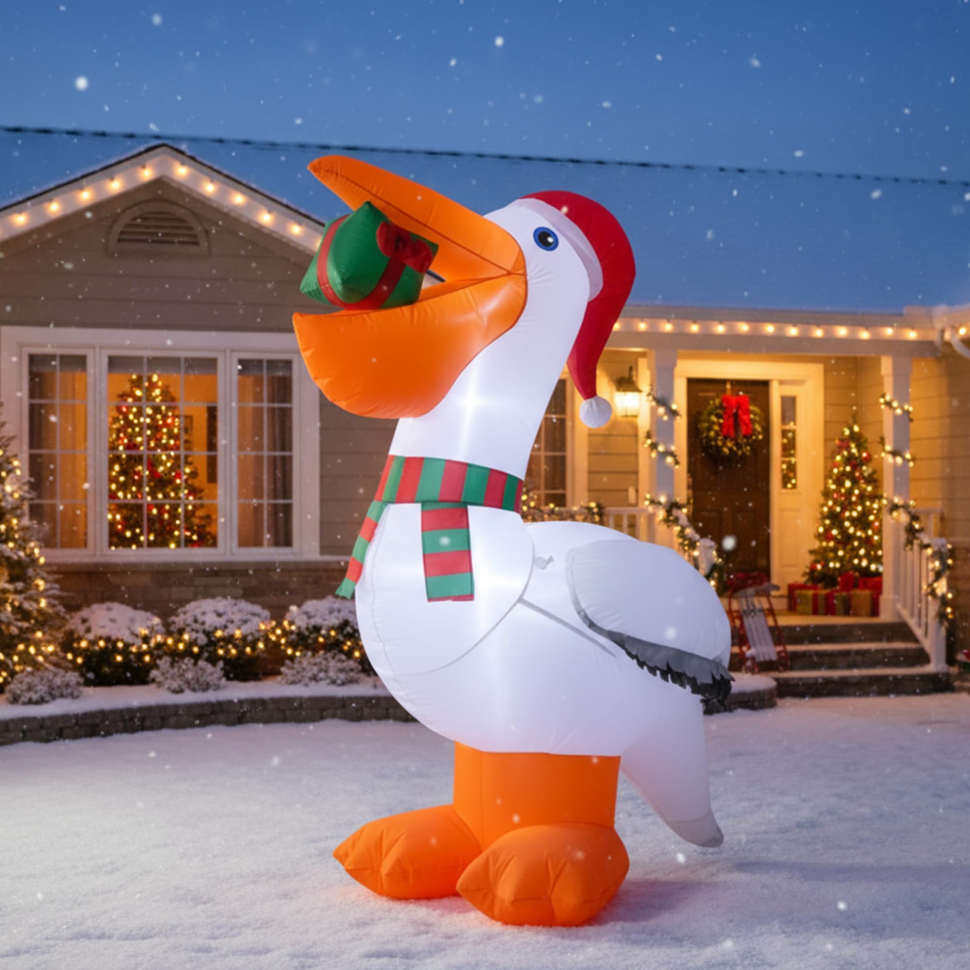 Shappy 6ft inflatable pelican outdoor decoration with LED lights