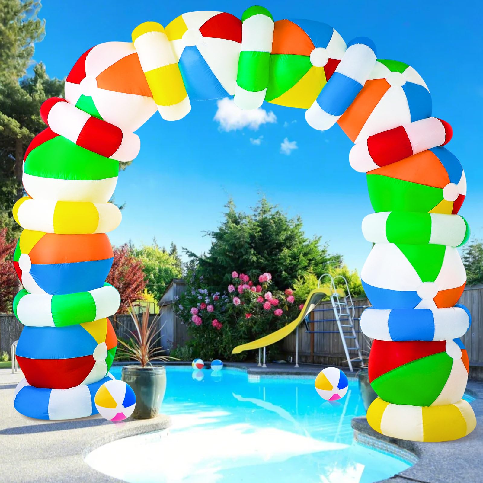 Shappy 9ft inflatable beach ball arch with LED lights