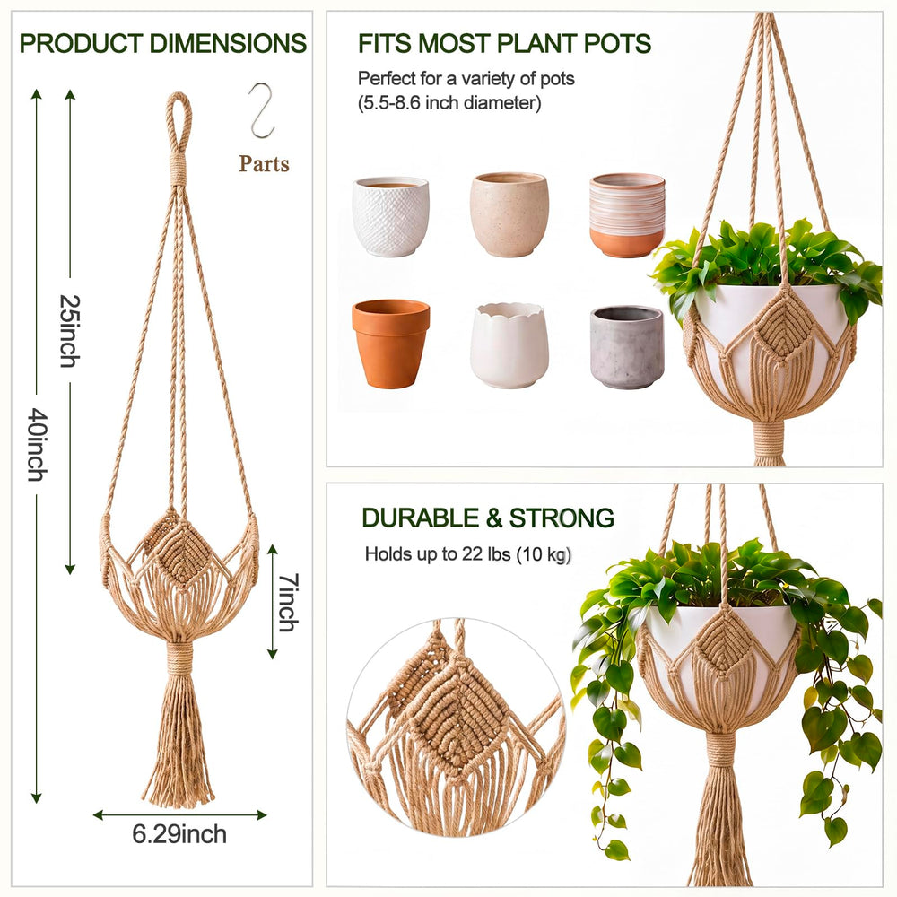 Shappy Boho Plant Hanger displaying indoor plants