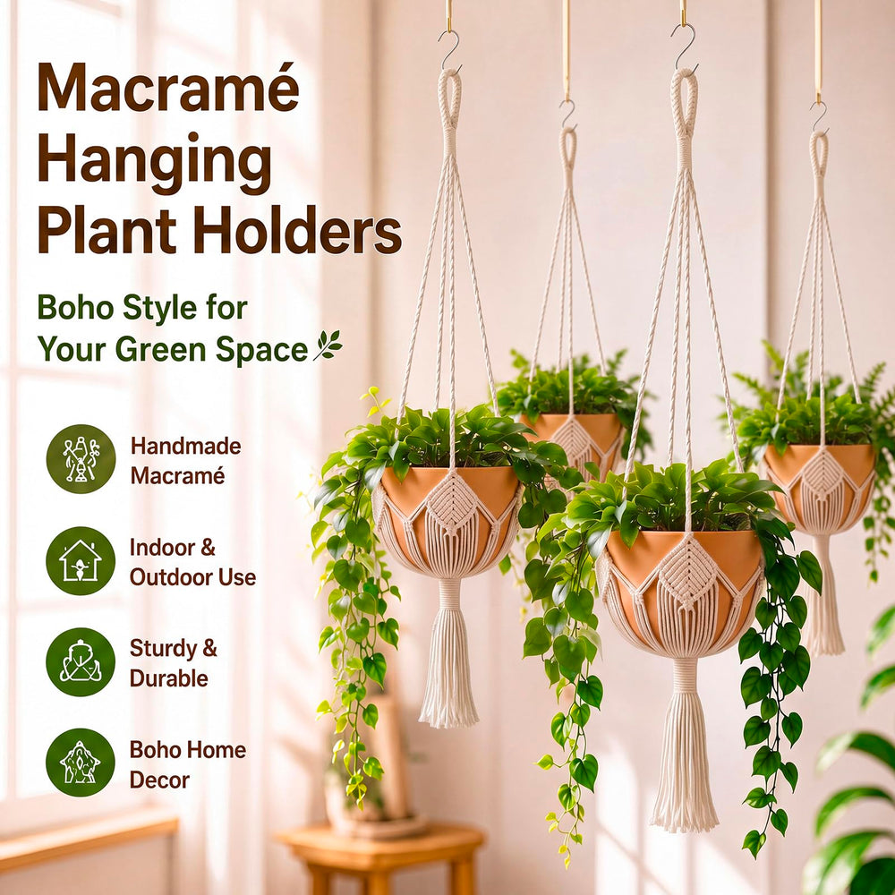 Shappy macrame plant hanger packaging and contents