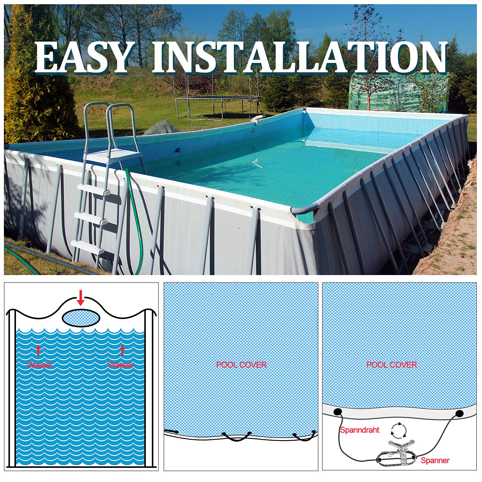 Shappy Pool Cover Cable and Winch Kit in outdoor setting