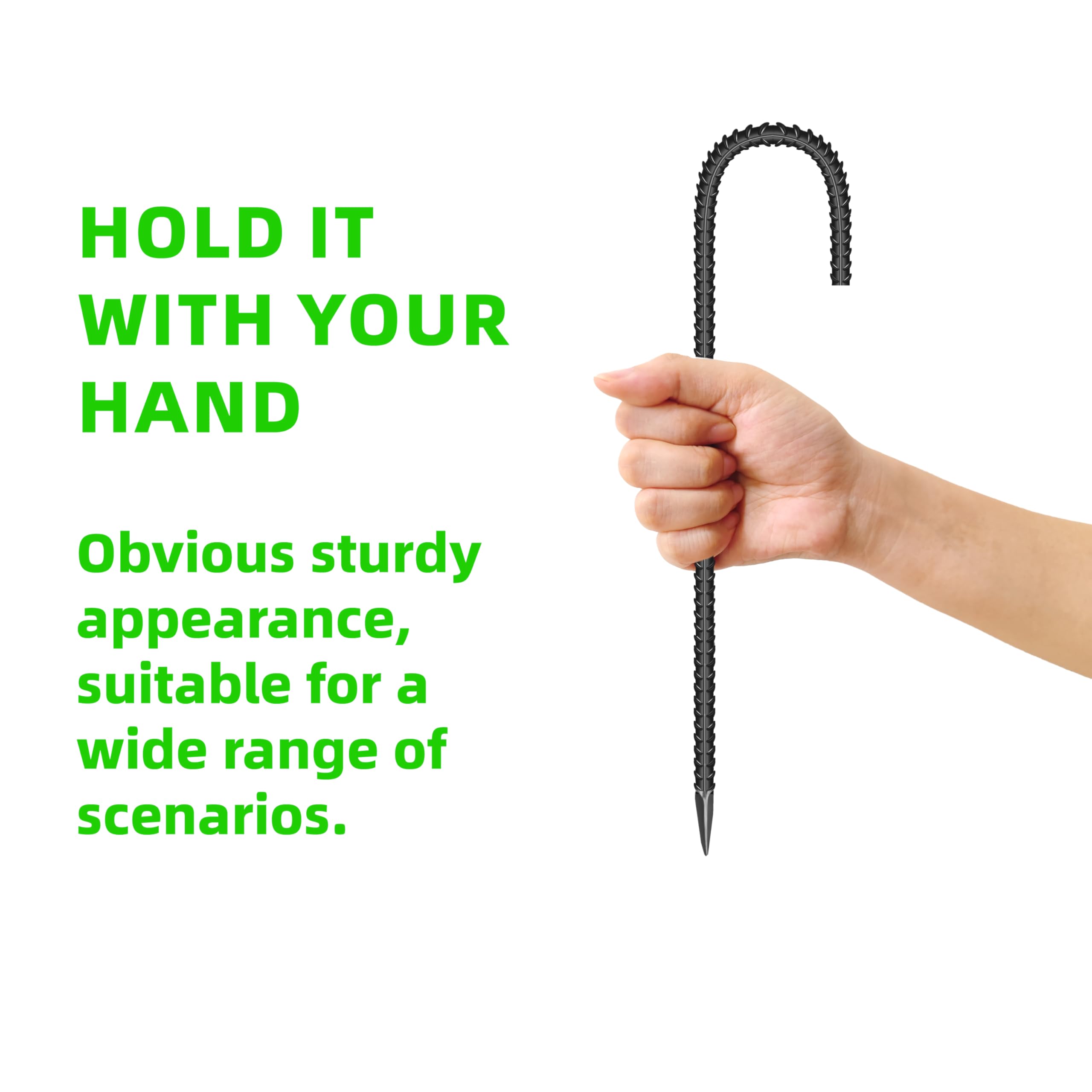 Sharp end of ESSFF garden stake for easy installation