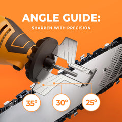 Sharp Pebble chainsaw sharpener with ergonomic design