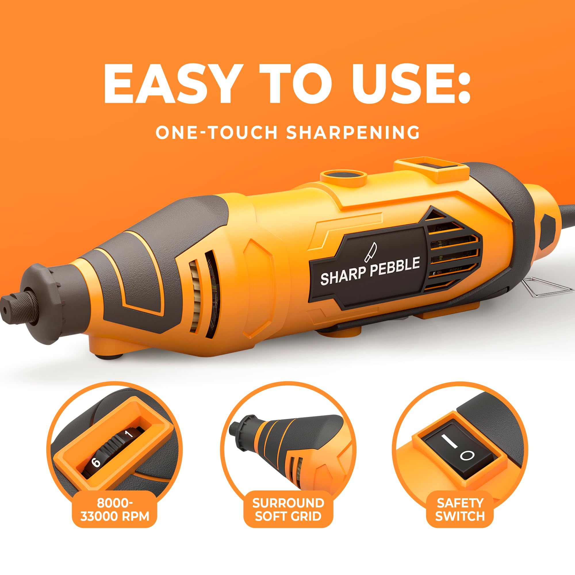 Sharp Pebble Electric Chainsaw Sharpener tool front view