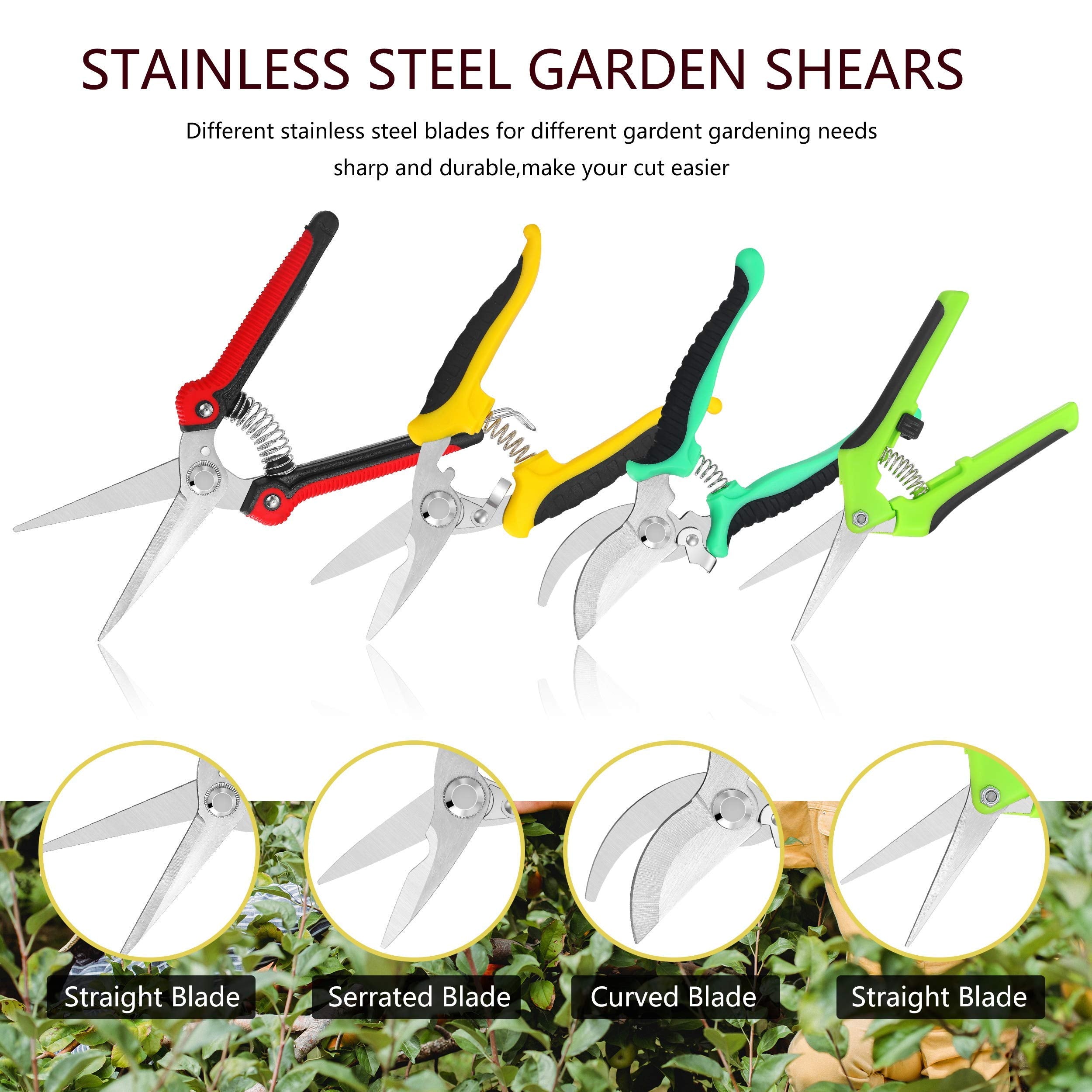 Sharp stainless steel blades of Topbooc pruning shears