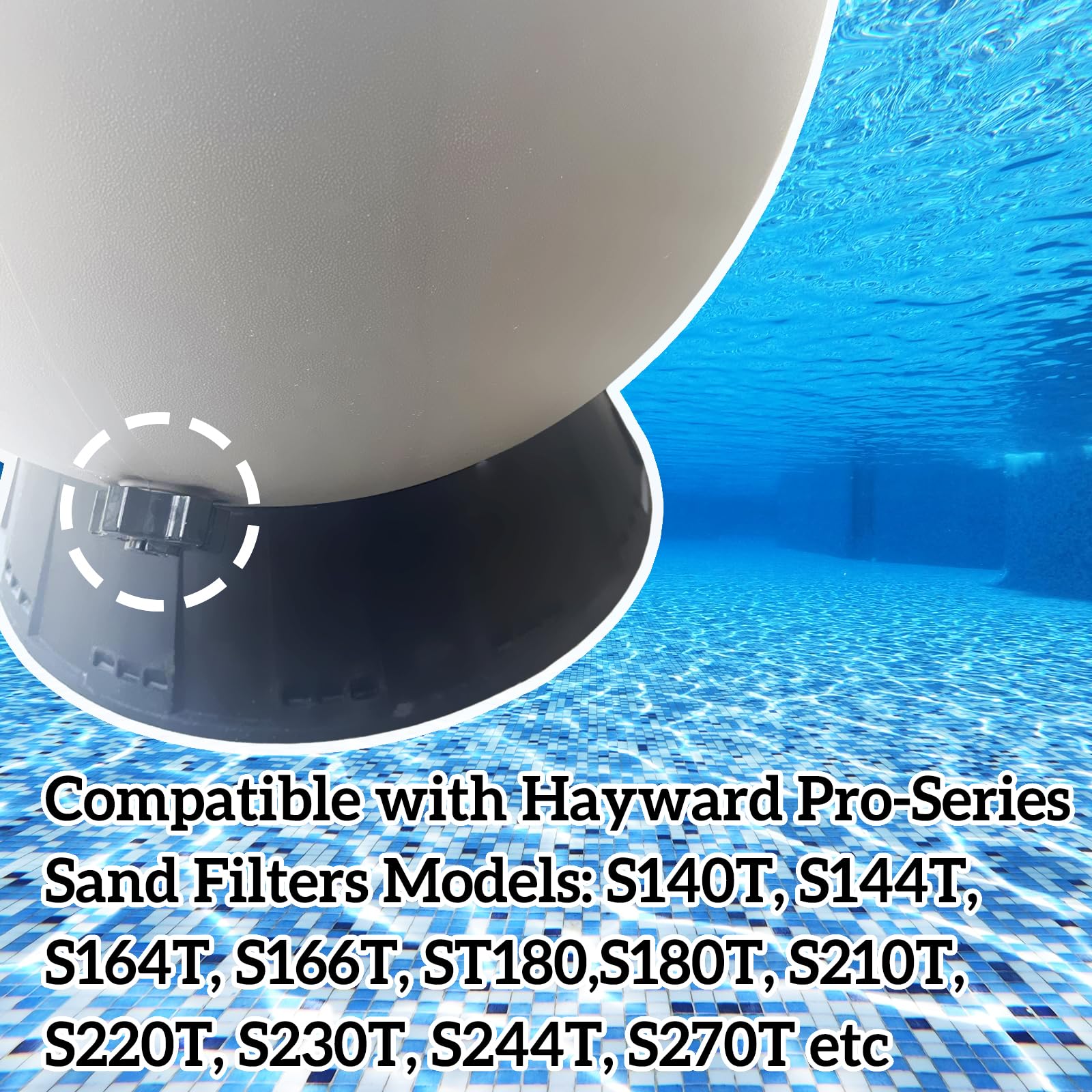 Sharutia SX180LA Pool Sand Filter Drain Cap on Hayward filter