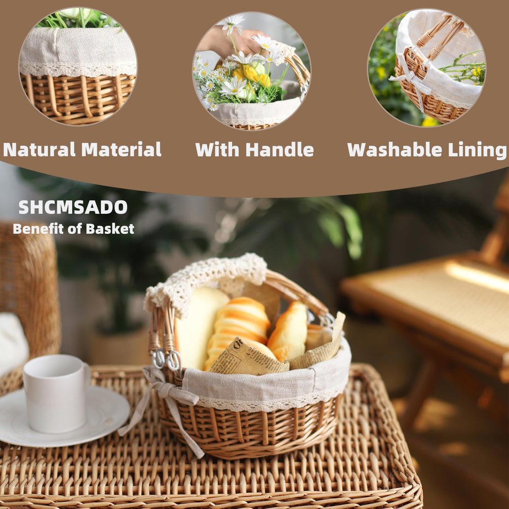 SHCMSADO wicker basket filled with fruits outdoors