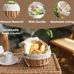 SHCMSADO wicker basket filled with fruits outdoors